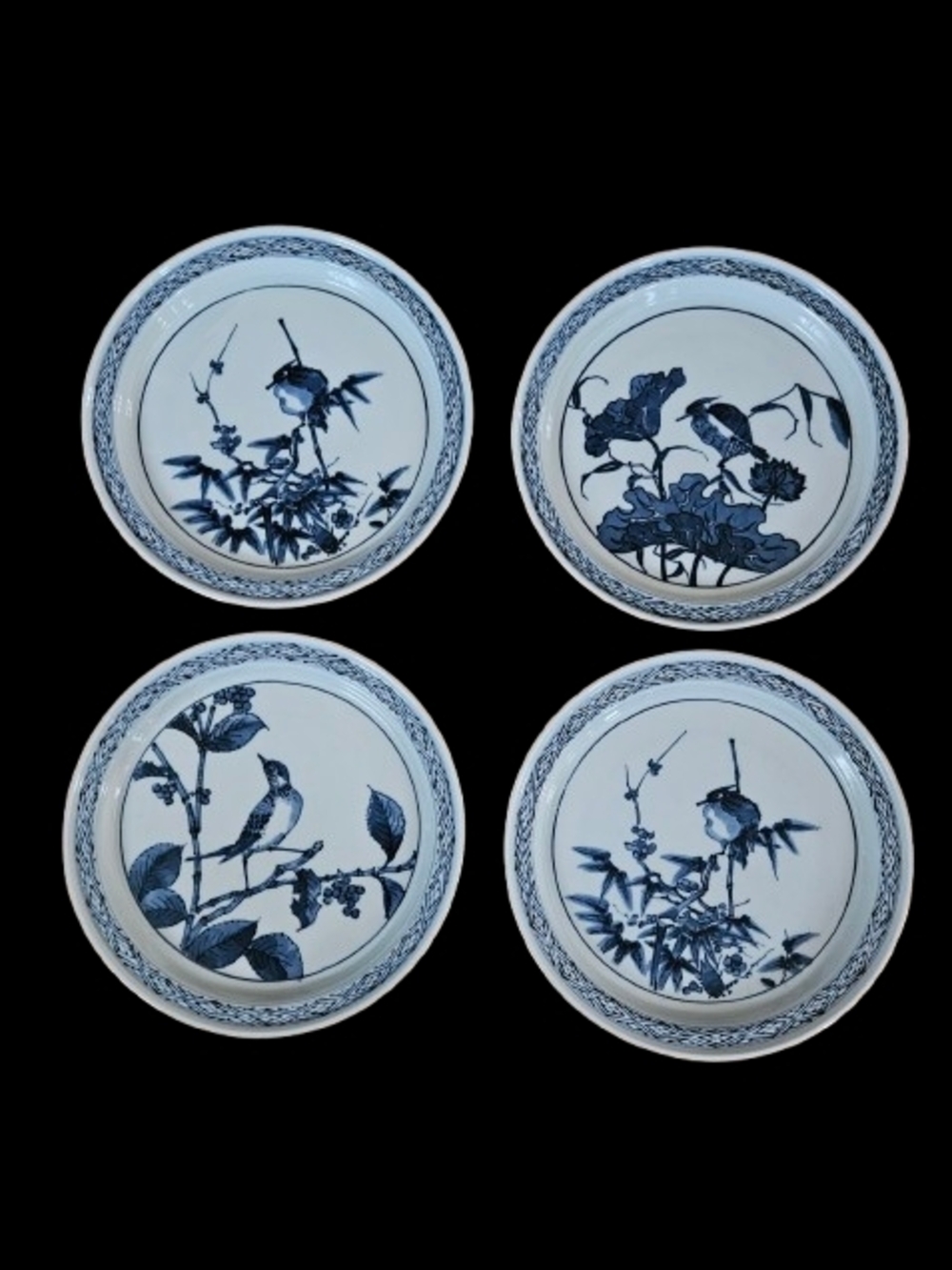 *Fitz and Floyd Bird Hand-Painted Set Of 4 Dinner Plates Yamadori pattern